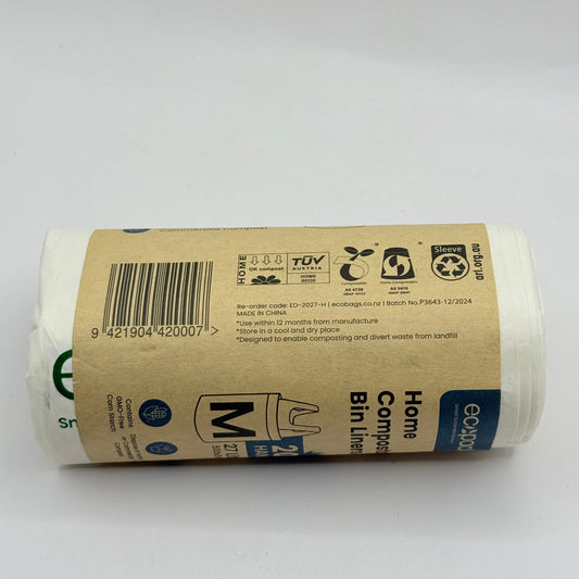 Ecopack Home Compostable Bin Liners 27L – 20 Tie-Handle Bags