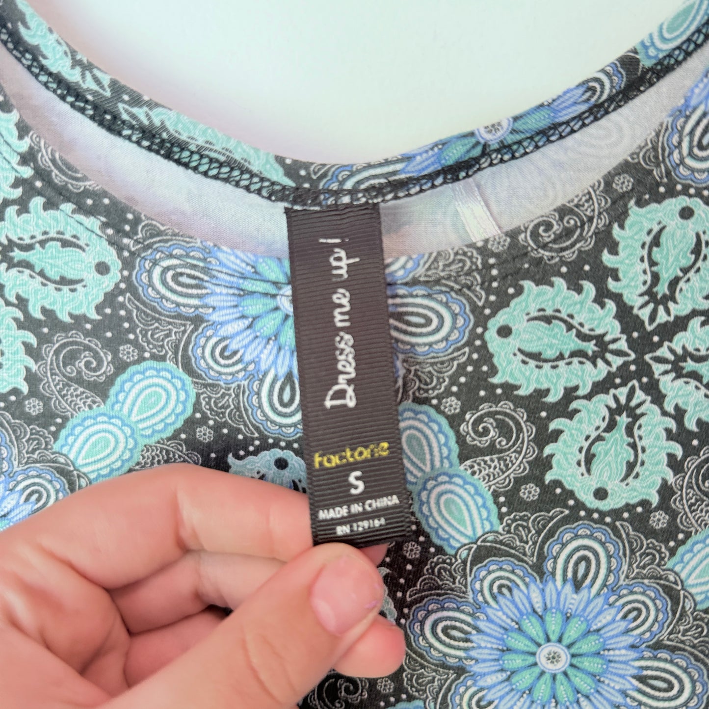 Factorie Size S Blue & White Floral Patterned Dress