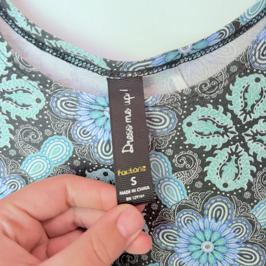 Factorie Size S Blue & White Floral Patterned Dress