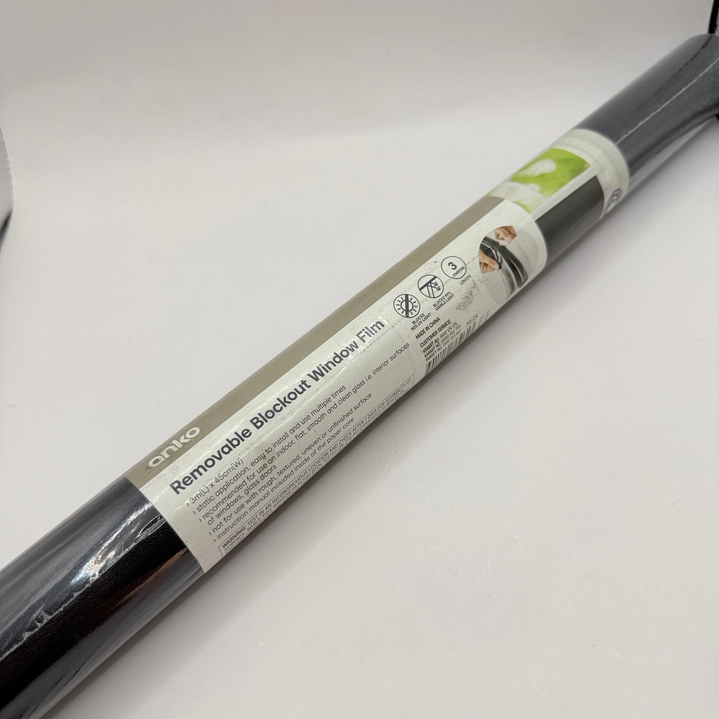 Anko Removable Blackout Window Film – 3m x 45cm