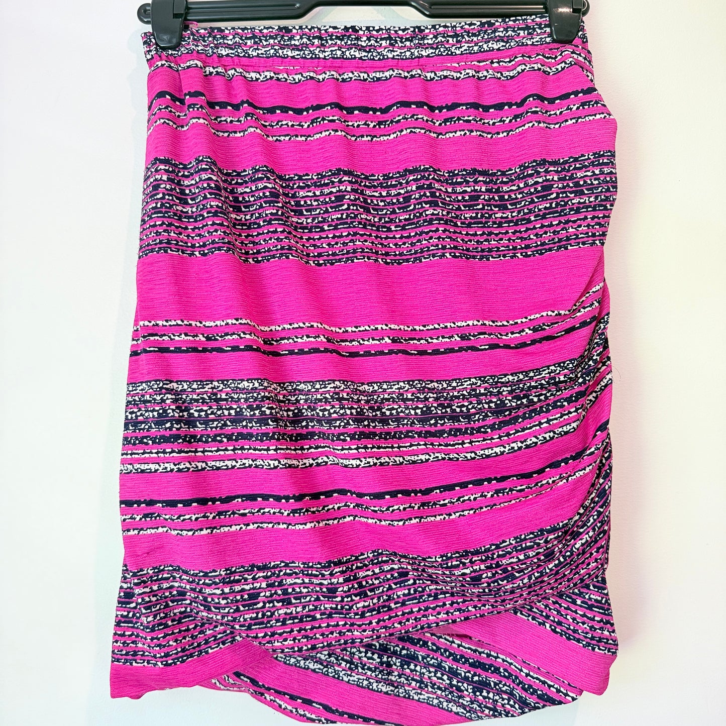 Charlo Size 12 Pink & Black Striped Mini Skirt