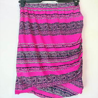Charlo Size 12 Pink & Black Striped Mini Skirt