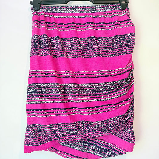 Charlo Size 12 Pink & Black Striped Mini Skirt