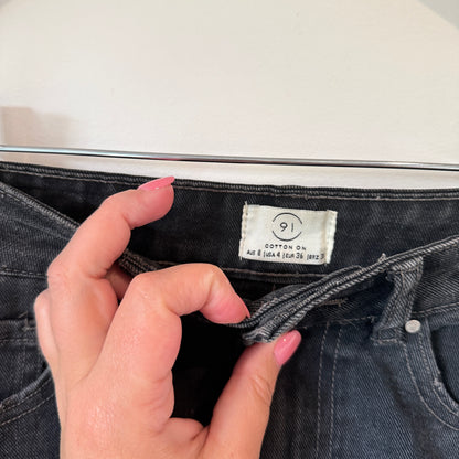 Cotton On Size 8 Black Denim Mini Skirt