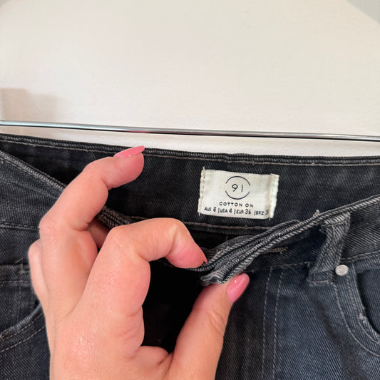 Cotton On Size 8 Black Denim Mini Skirt