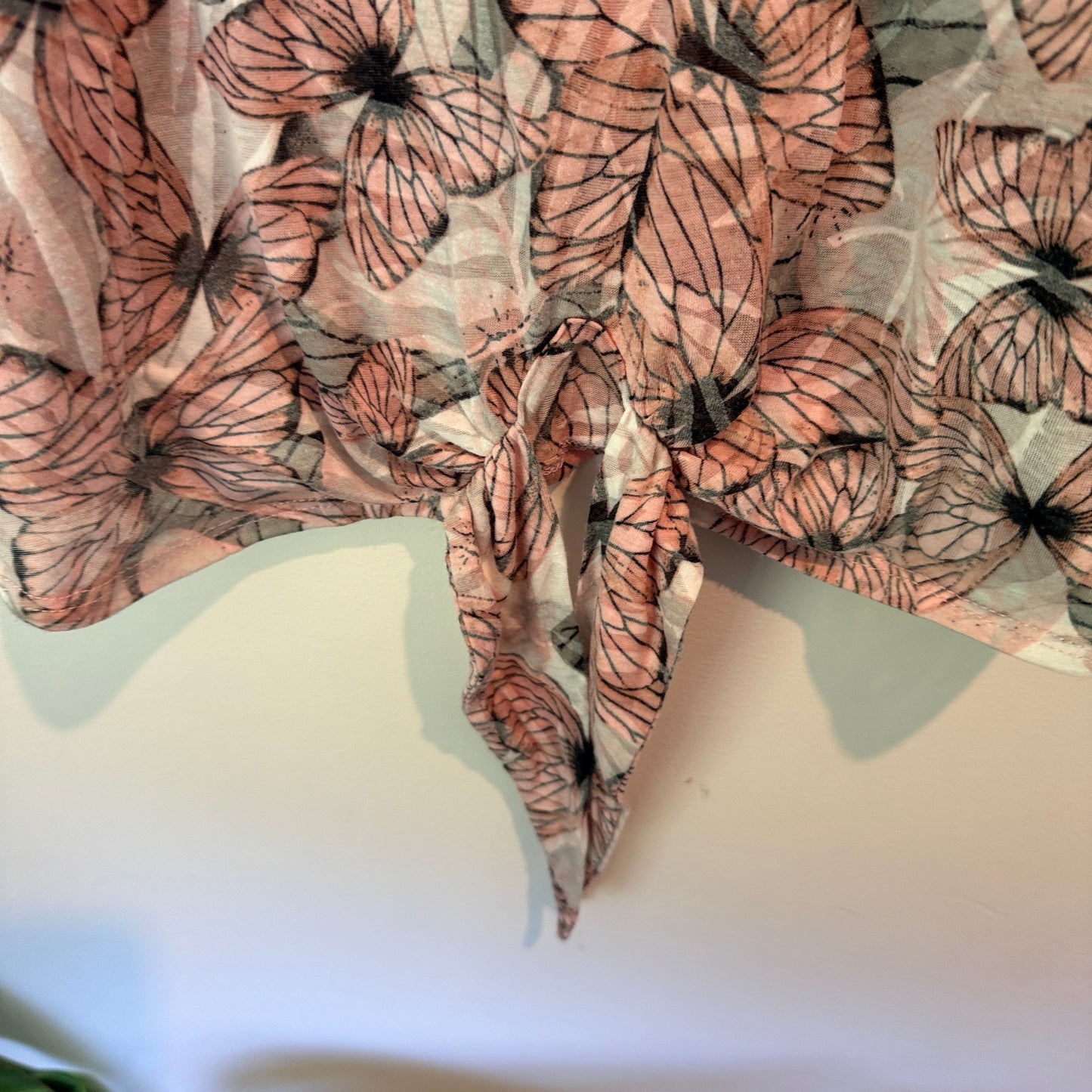 Wallis Size L Pink Floral Print Tie-Front Top