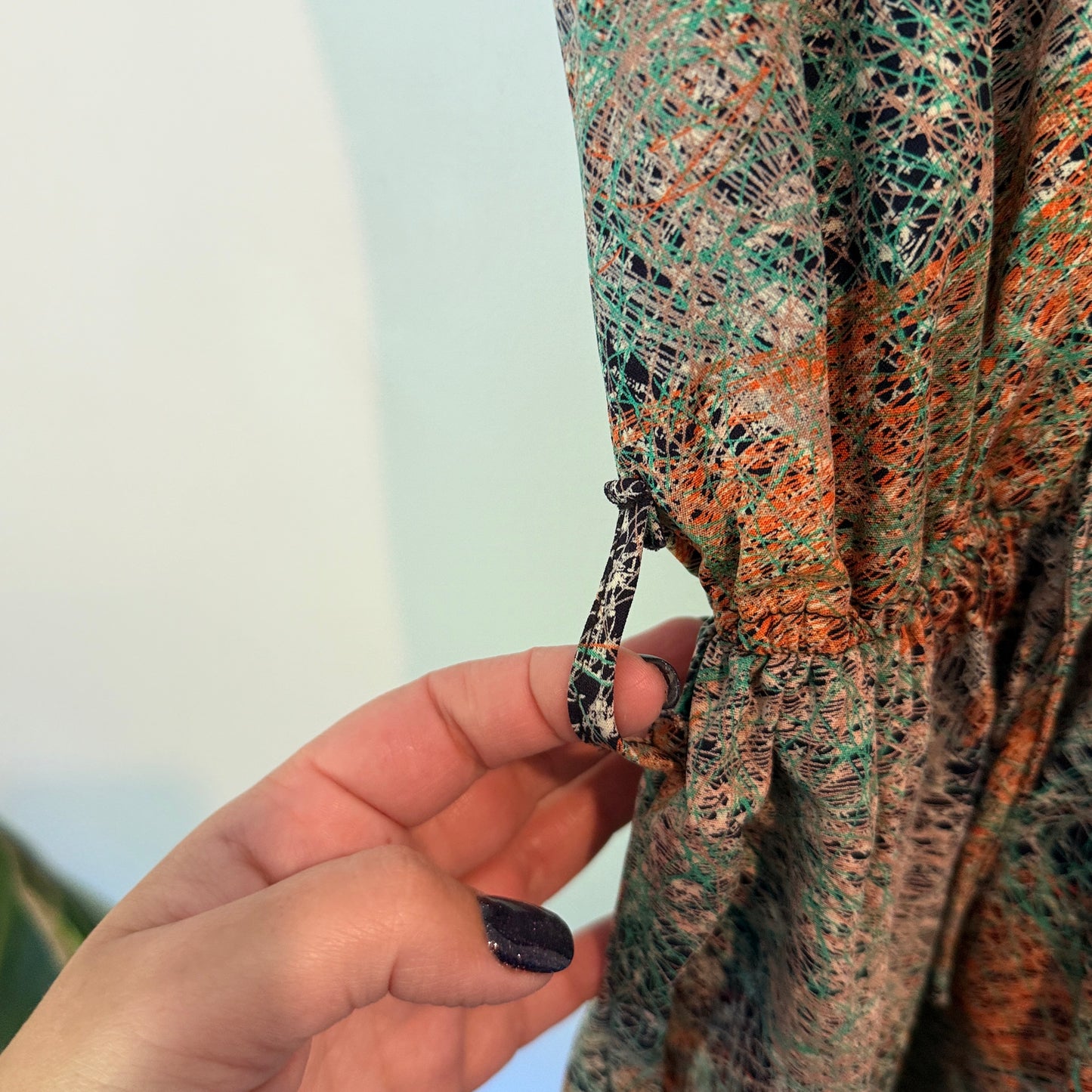 Size U/Arm to U/Arm 46cm  Kaftan-Style Elasticated Waist Dress