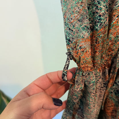 Size U/Arm to U/Arm 46cm  Kaftan-Style Elasticated Waist Dress