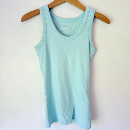 Papinelle Size XS Rib Tank Top Light Aqua