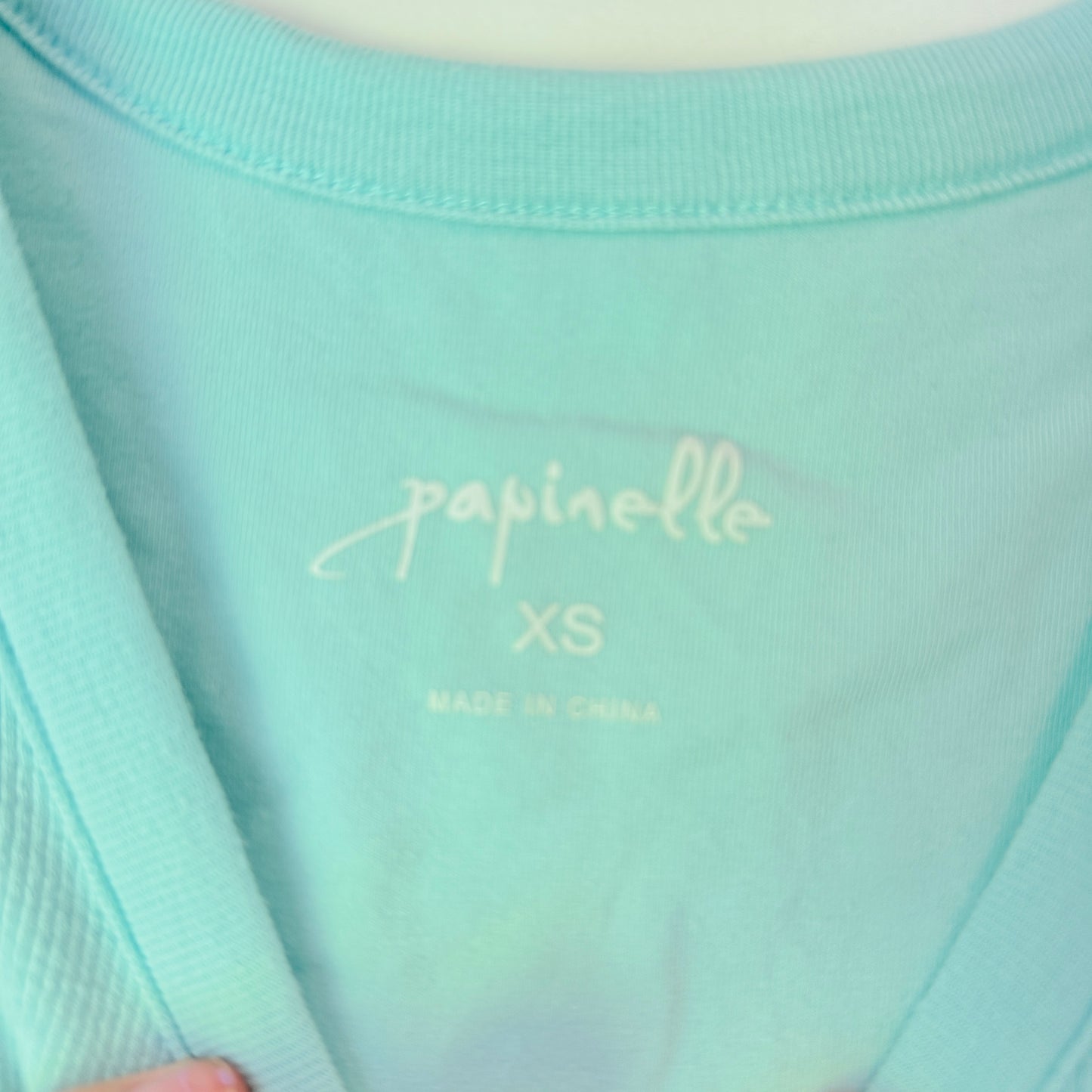 Papinelle Size XS Rib Tank Top Light Aqua