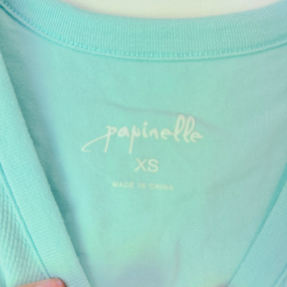 Papinelle Size XS Rib Tank Top Light Aqua
