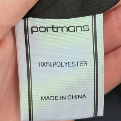 Portmans Size 8 Patterned Sheer V-Neck Long-Sleeve Blouse