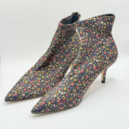 Zara Floral Stiletto Sock Boots Size 37