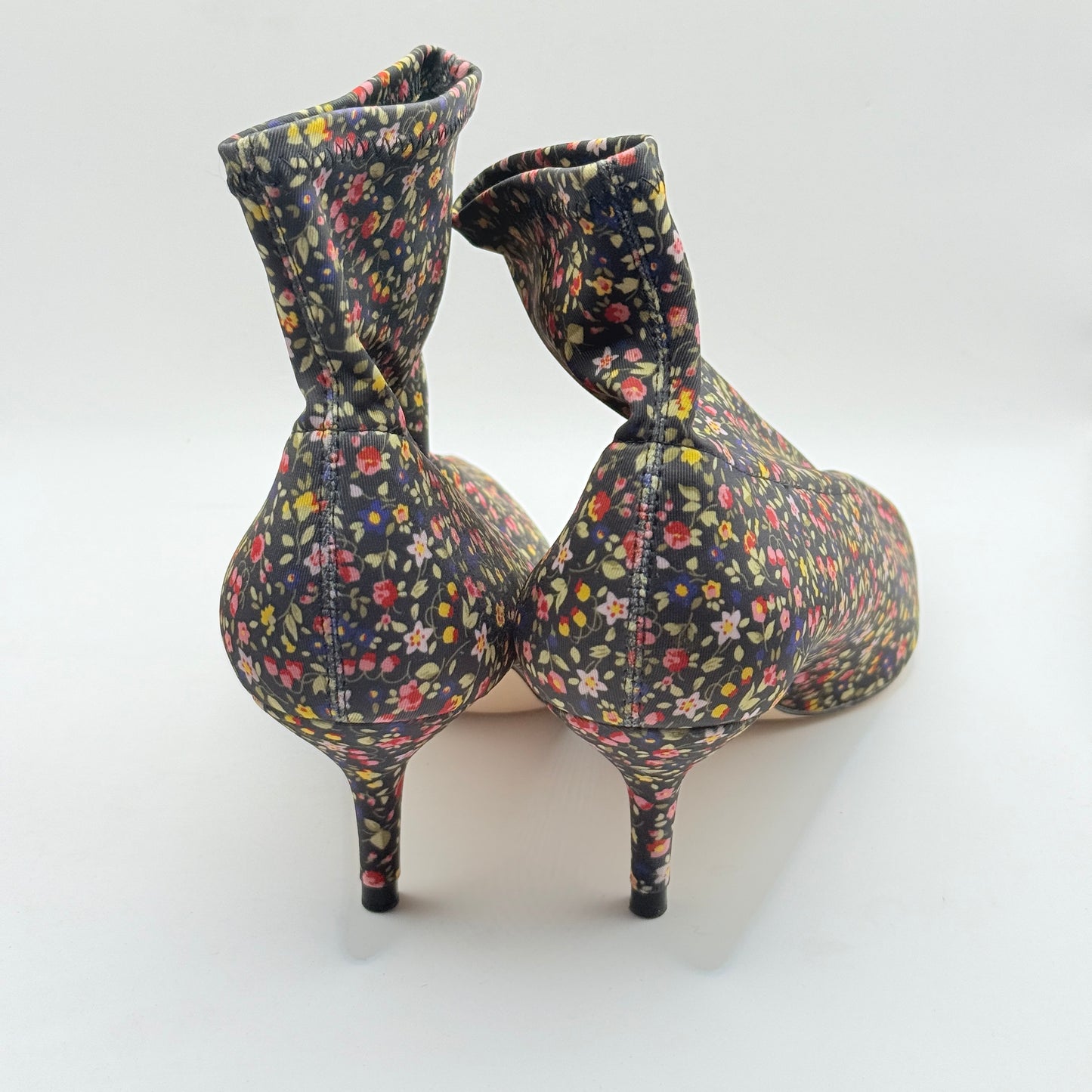 Zara Floral Stiletto Sock Boots Size 37
