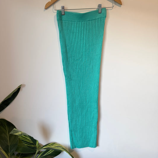 Glassons Size XS Green Ribbed Knit Midi Skirt