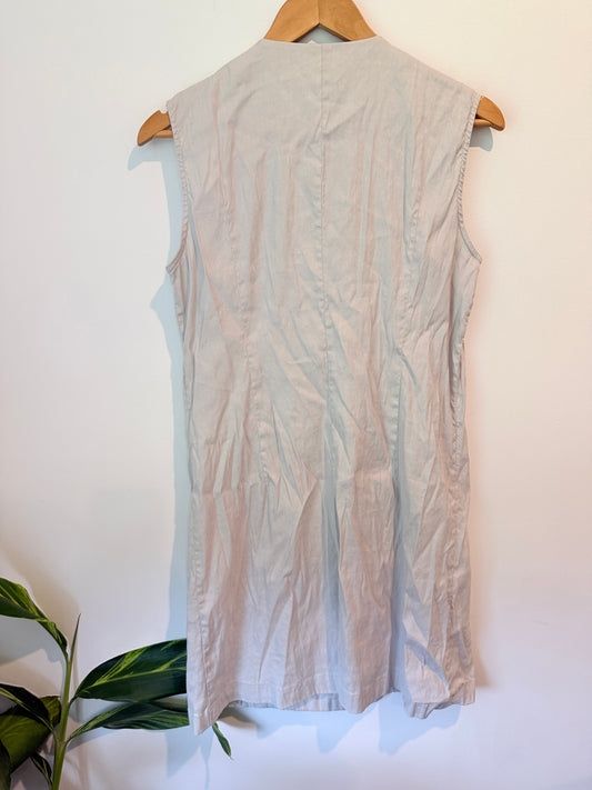 Sleeveless Button Front Dress Light Grey - Size XS