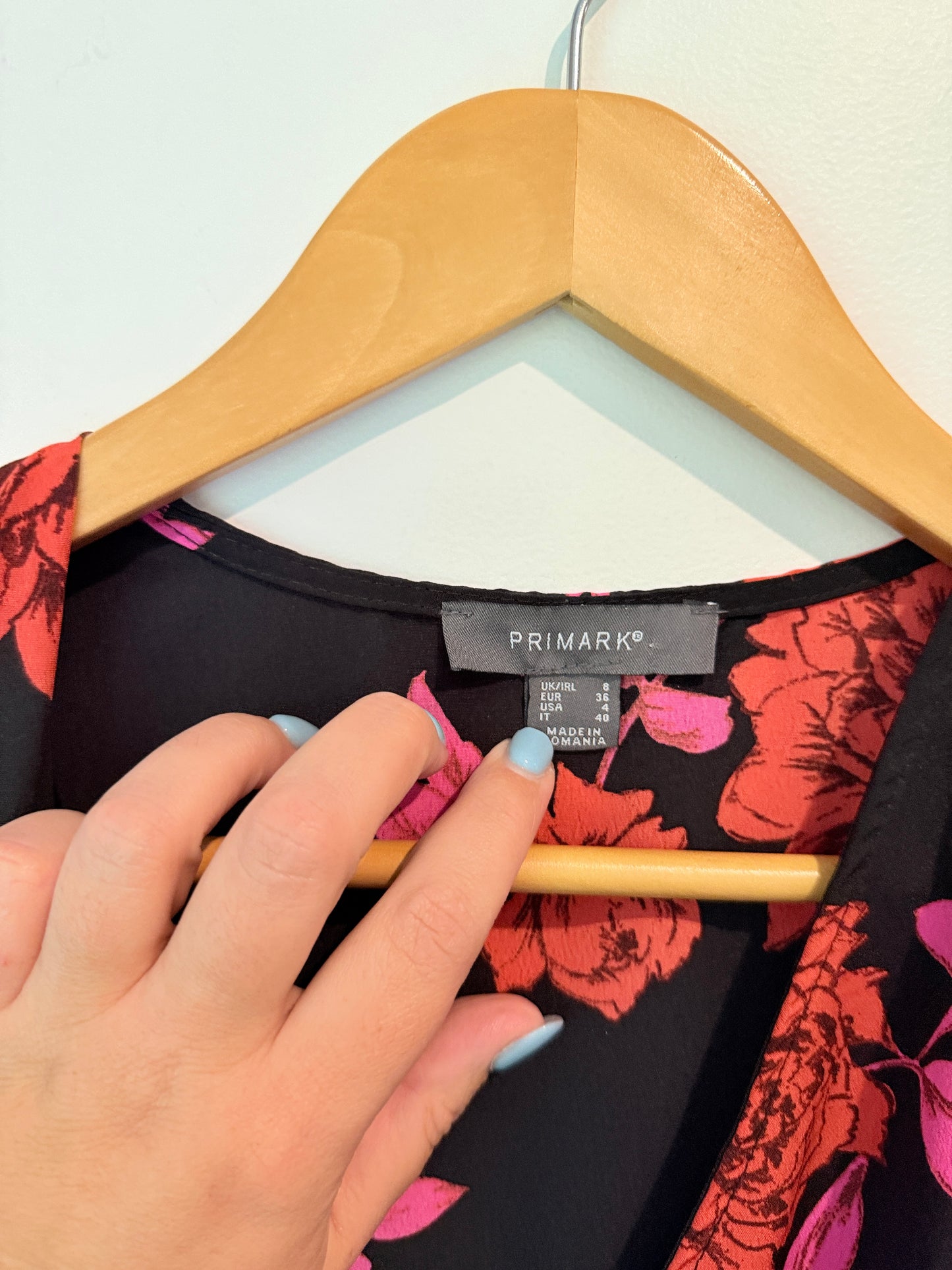 Primark Floral Wrap Style Dress- Size 8