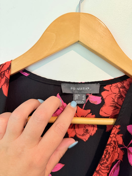 Primark Floral Wrap Style Dress- Size 8