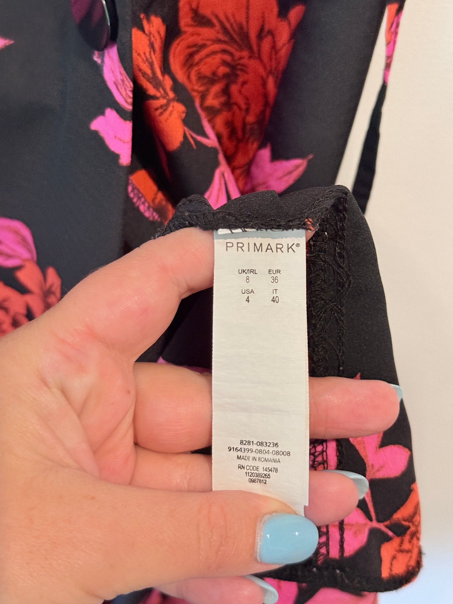Primark Floral Wrap Style Dress- Size 8