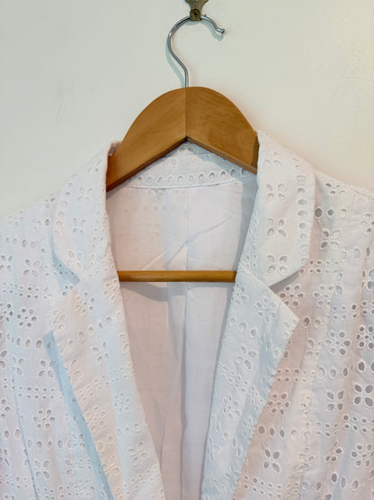 Brand Unknown Broderie Anglaise Blazer White - 47cm U/Arm