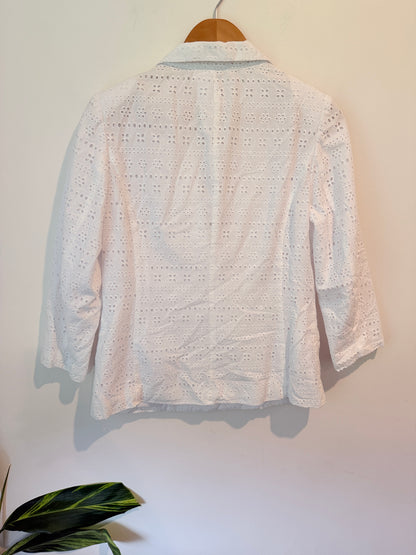 Brand Unknown Broderie Anglaise Blazer White - 47cm U/Arm