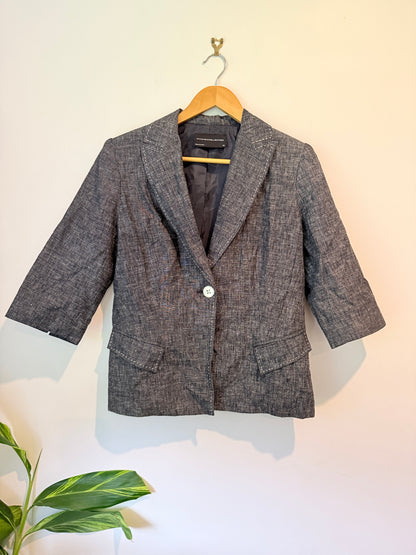 Stitches Collection Grey Linen Blend Blazer - Size 8