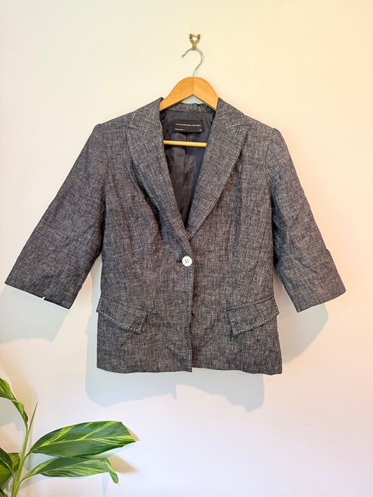 Stitches Collection Grey Linen Blend Blazer - Size 8