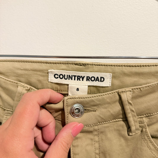 Country Road Panelled Slim Pants Beige - Size 8