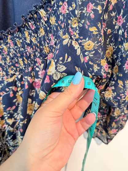 Joymiss Navy Floral Shirred Mini Dress - Size S