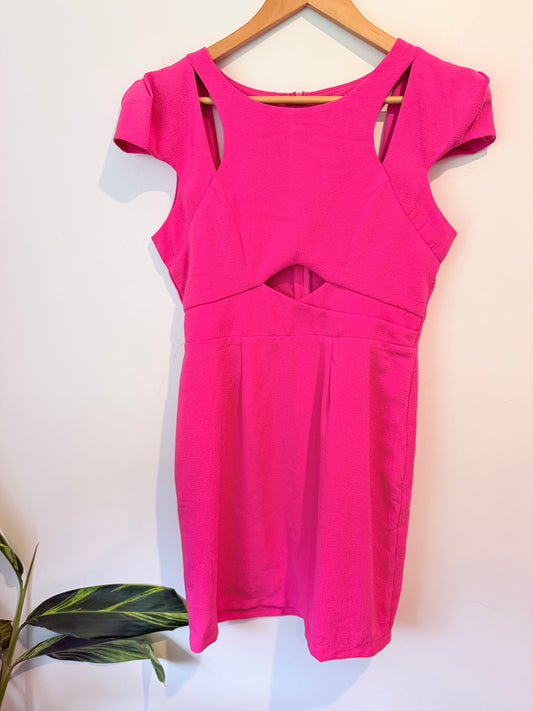 Paper Scissors Pink Cut-Out Bodycon Dress - Size 10