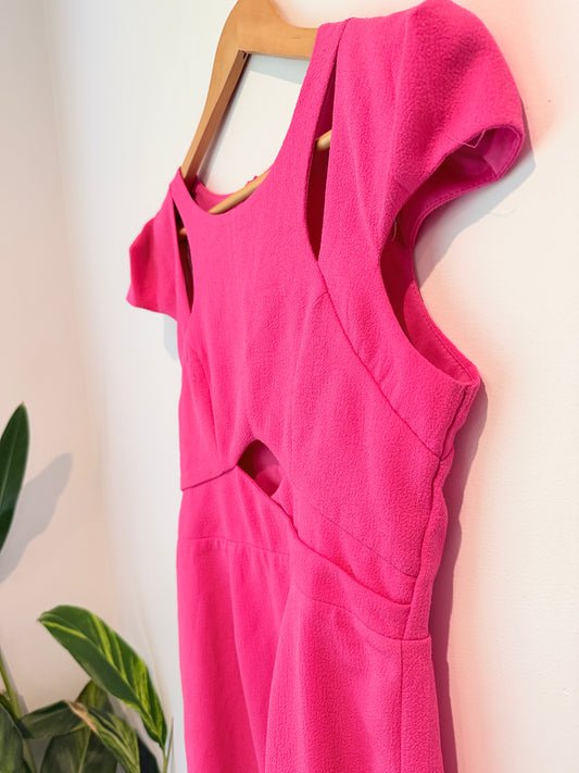 Paper Scissors Pink Cut-Out Bodycon Dress - Size 10