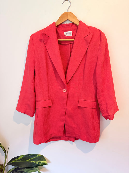 Staxs Linen Blend Blazer - Size 12