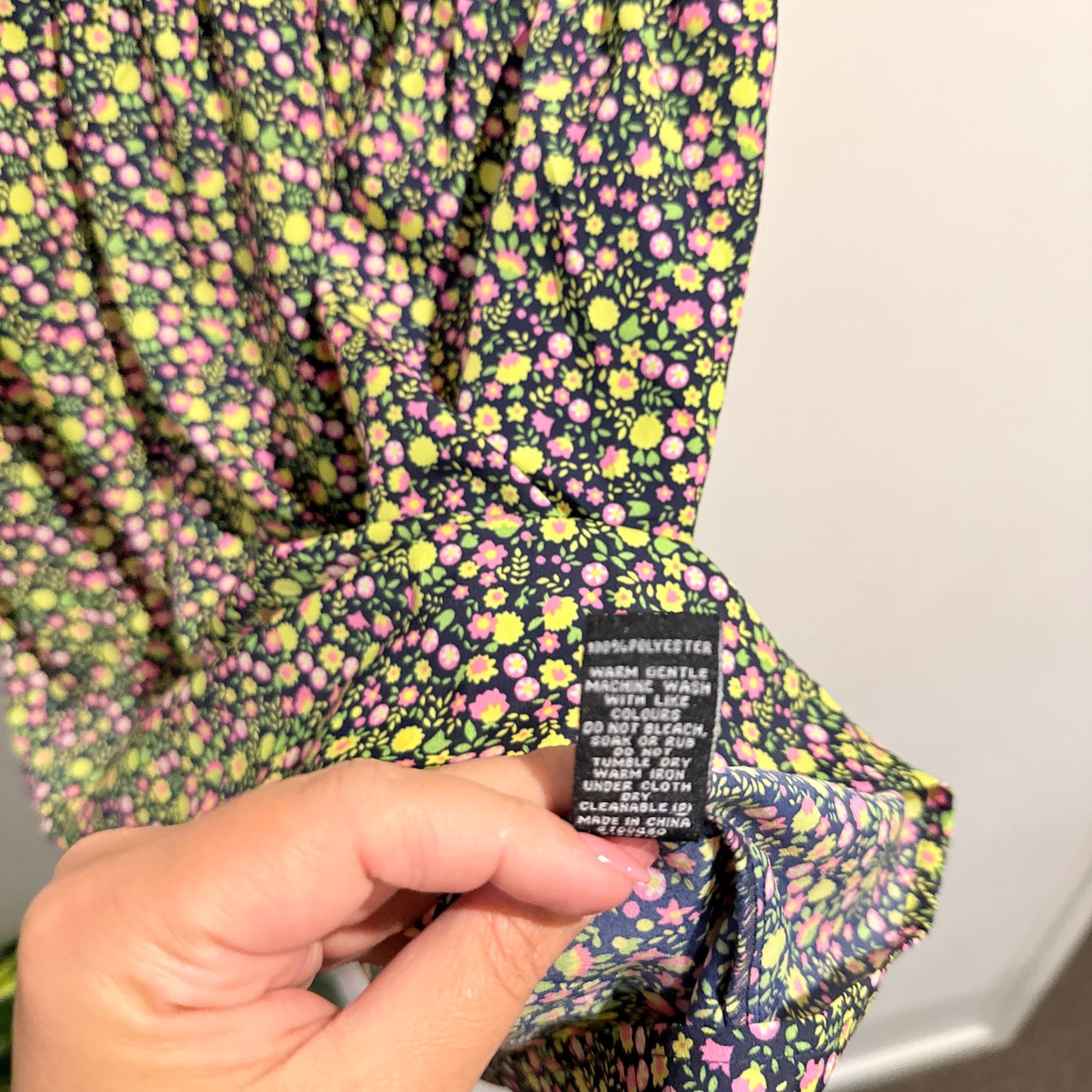 Stella Floral Ruffle Neck Mini Dress - Size 10