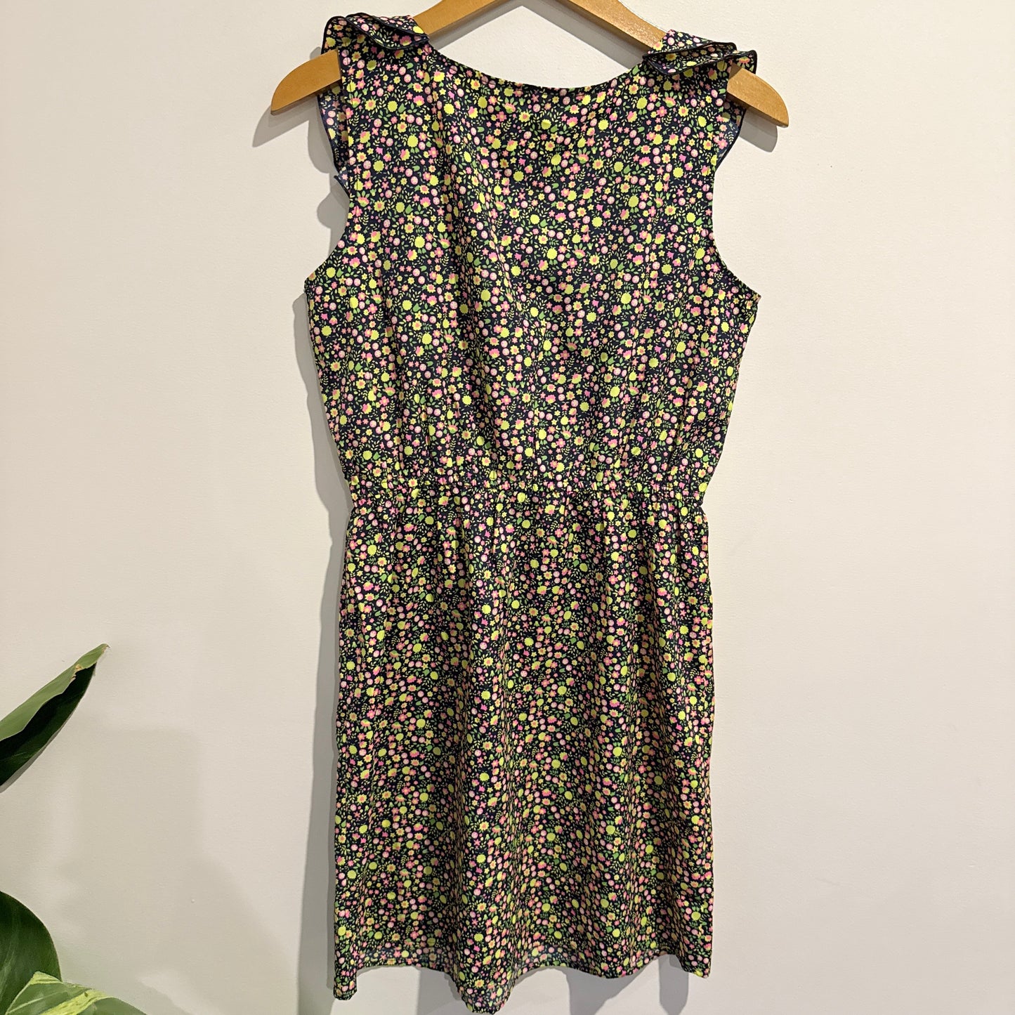 Stella Floral Ruffle Neck Mini Dress - Size 10