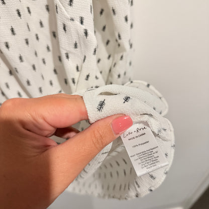 Lulu + Rose Printed Lace-Up Mini Dress White/Black - Size S