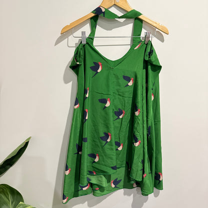 Swallow Print Halter Neck Tunic