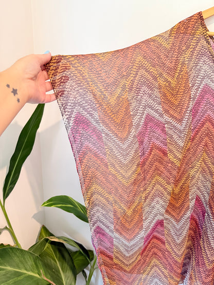 Echo Sheer Chevron Kaftan Top Multicolour - Size S