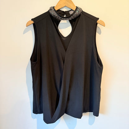 Mirrou XL Halterneck Beaded Keyhole Top