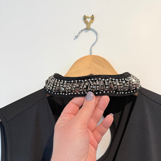 Mirrou XL Halterneck Beaded Keyhole Top