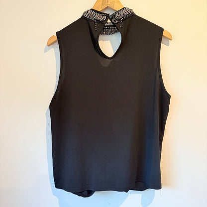 Mirrou XL Halterneck Beaded Keyhole Top