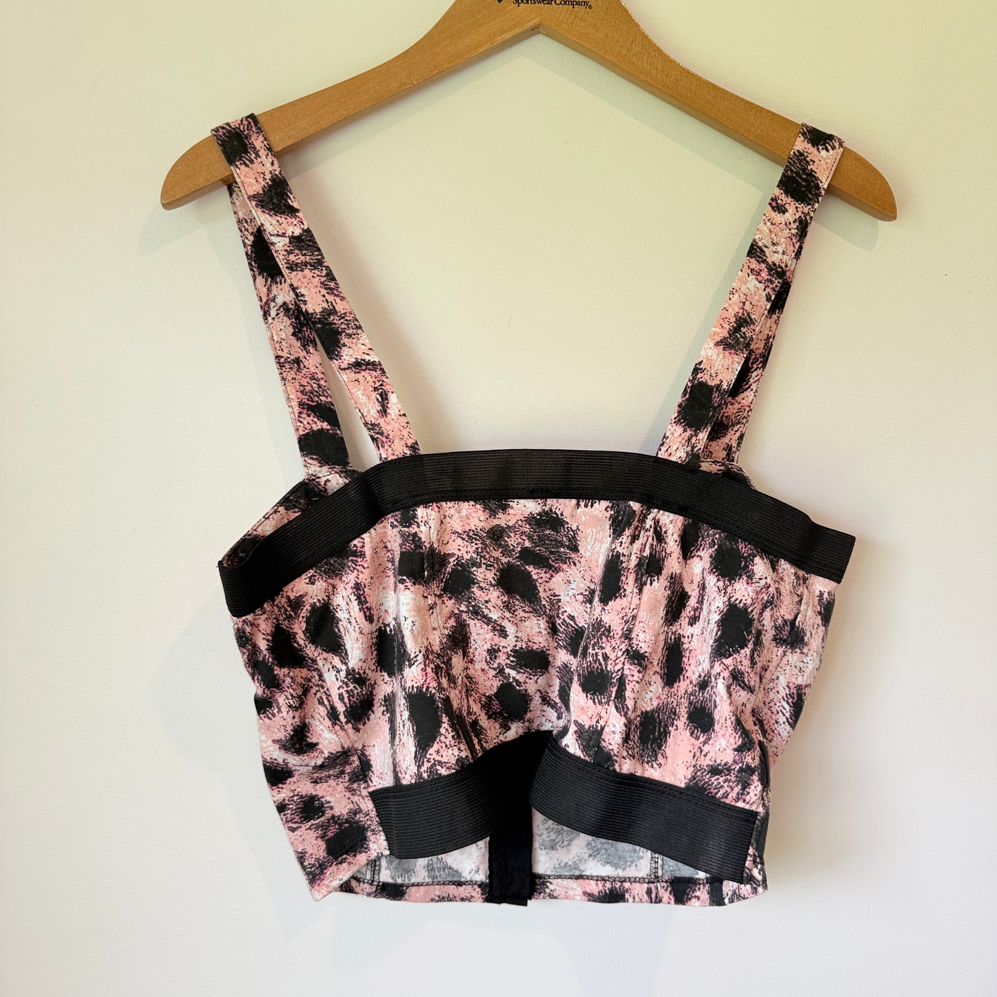 Garage Pink Leopard Print Bustier Crop Top Size 12