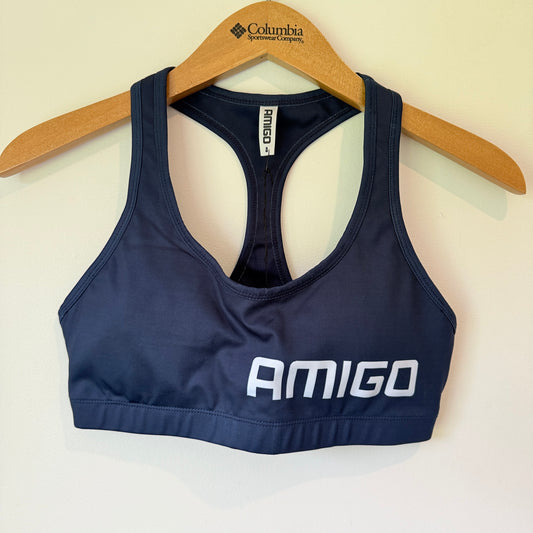 Amigo Athletica Navy Blue Racerback Sports Bra Size 8