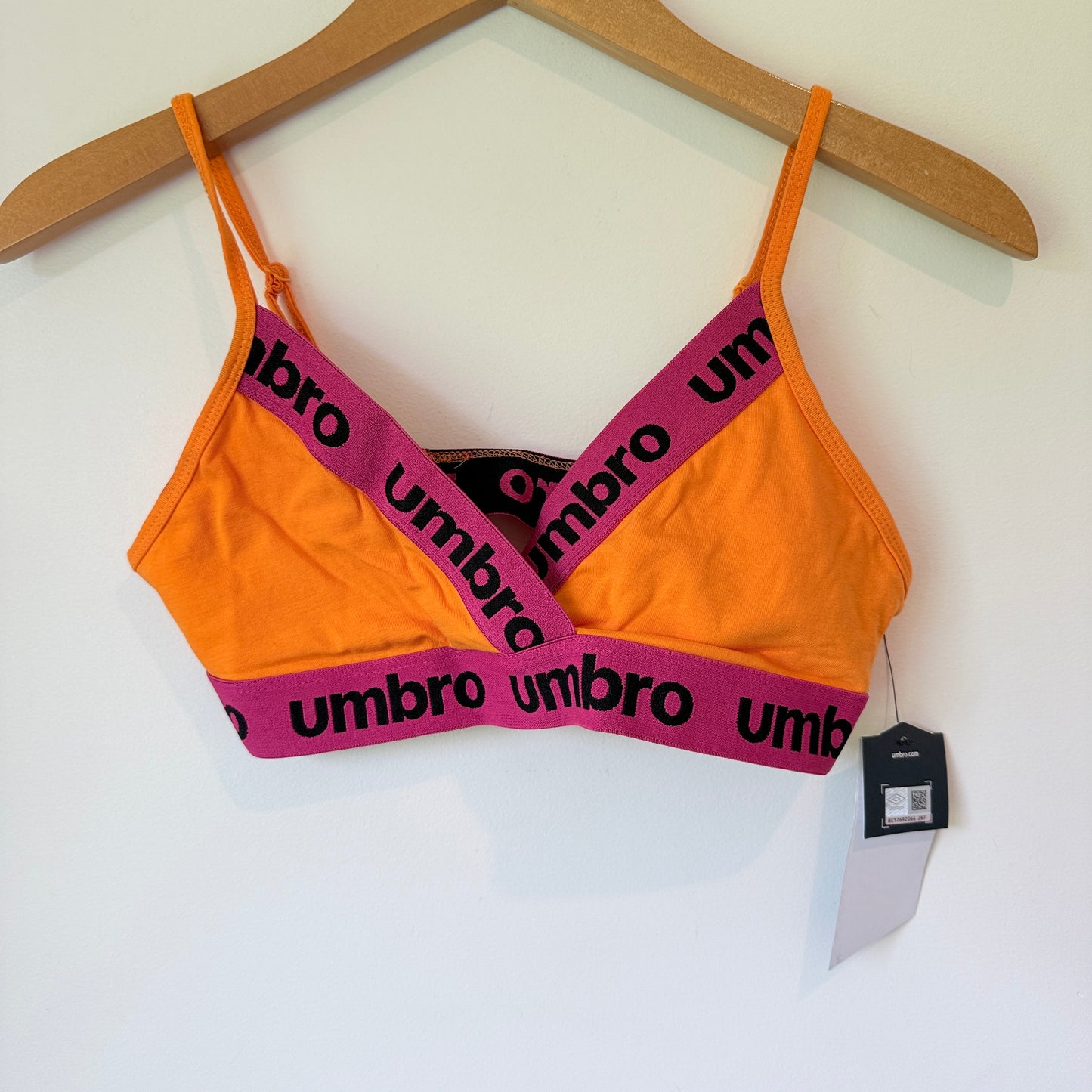 Umbro Orange and Pink Logo Bralette Size 12