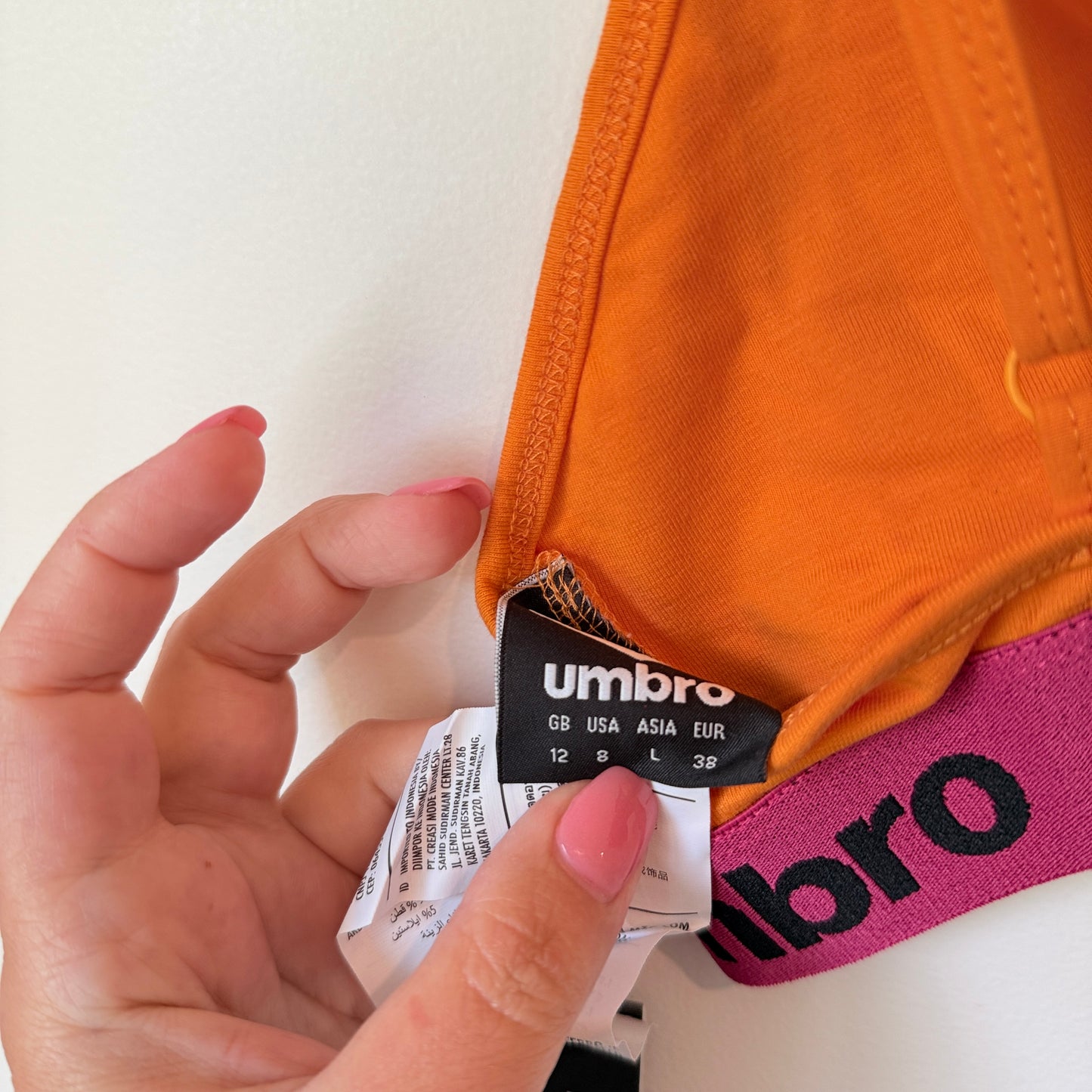 Umbro Orange and Pink Logo Bralette Size 12