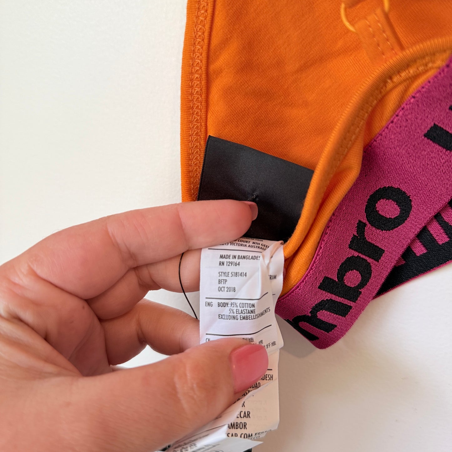 Umbro Orange and Pink Logo Bralette Size 12