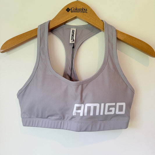 Amigo Athletica Grey Racerback Sports Bra Size 8