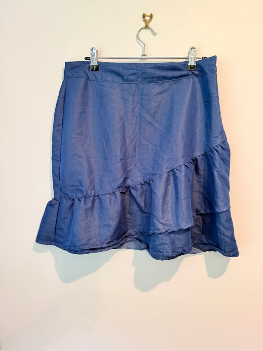 Colours of the World Blue Ruffle Mini Skirt – Size 12