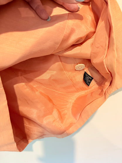 Linda Allard Ellen Tracy Linen Blend Blazer Peach - Size 8