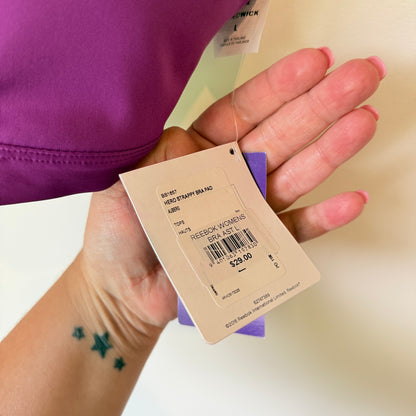 Reebok Hero Strappy Bra Pad Aubergine Size L