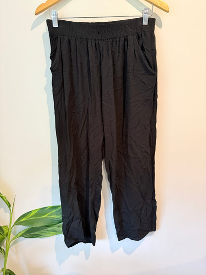 YU FASHION Wide Leg Pants Black - 72cm waist unstretched